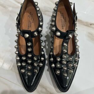 Marc Jacobs Black and Silver Studded Heels